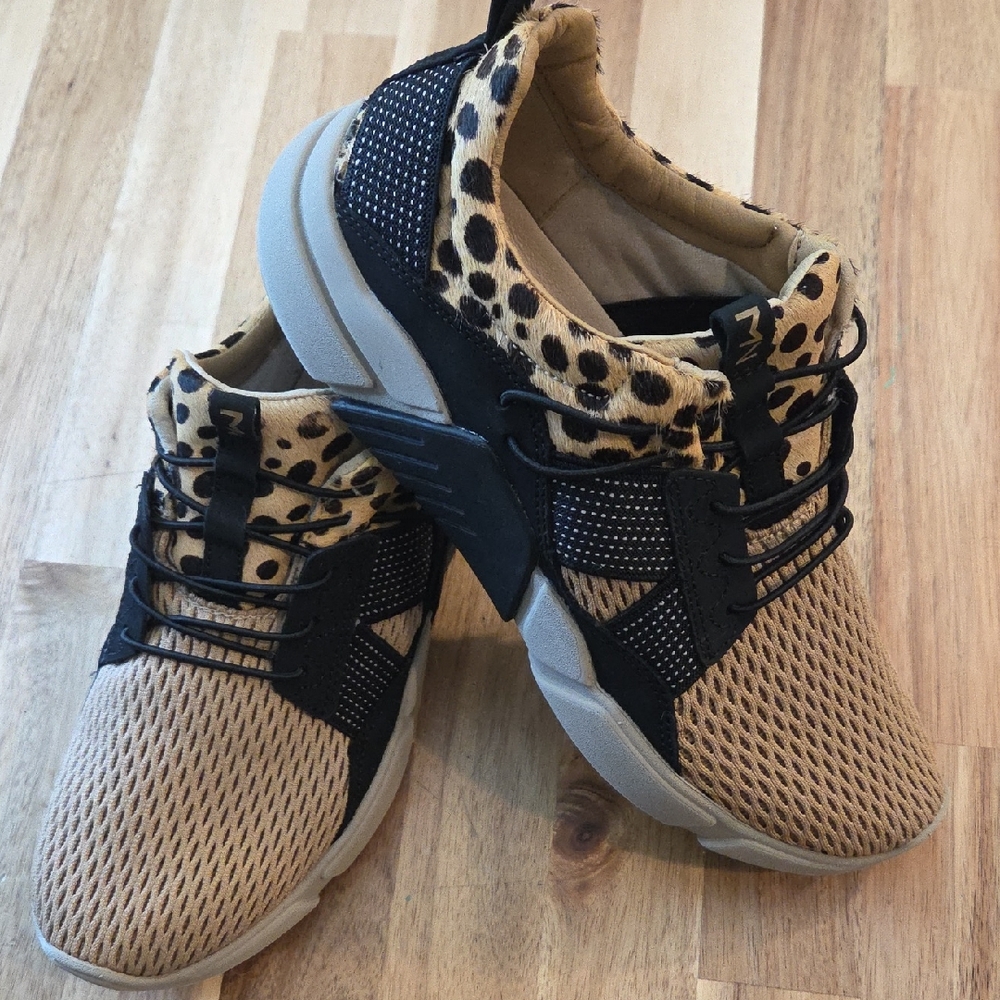 Mark Nason Tan Leopard Accent slip on  Women's Sneakers 9